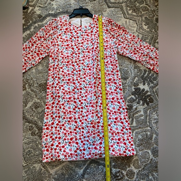 Loft Ann Taylor Dress Medium Cottage Cherry Balloon Sleeve Swing Dress Red - Picture 8 of 9